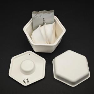 Hexagon Sugarcane Pulp Tea Cup Set 