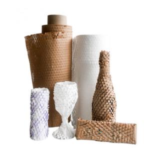 compostable bottle shock proof honeycomb wrapping paper roll